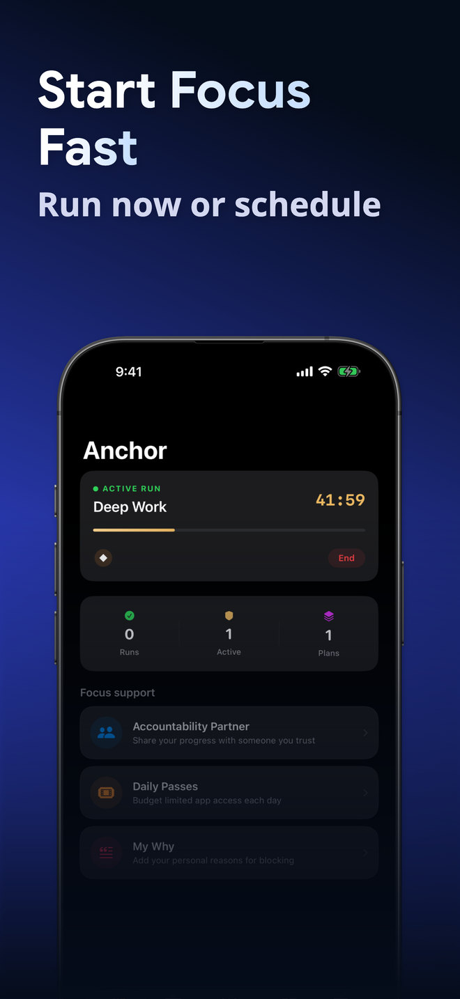 Anchor current App Store screen 1