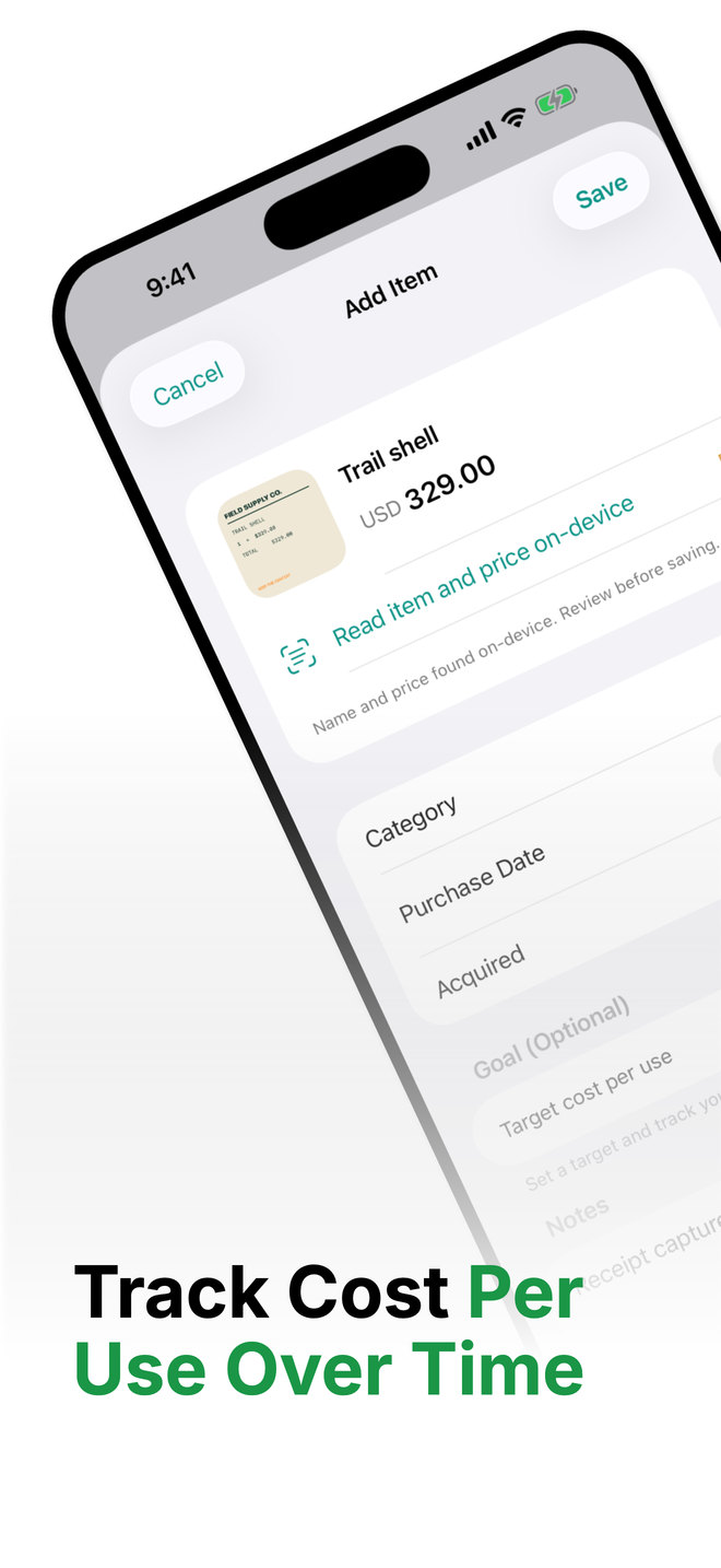 CostCurve current App Store screen 2