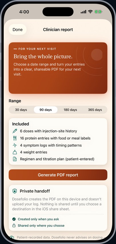 Dosefolio current App Store screen 3