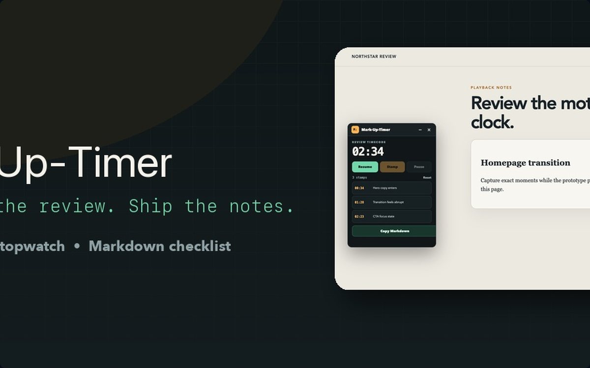 Mark-Up-Timer, screen 2