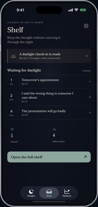 Stillpoint on iPhone, screen 3